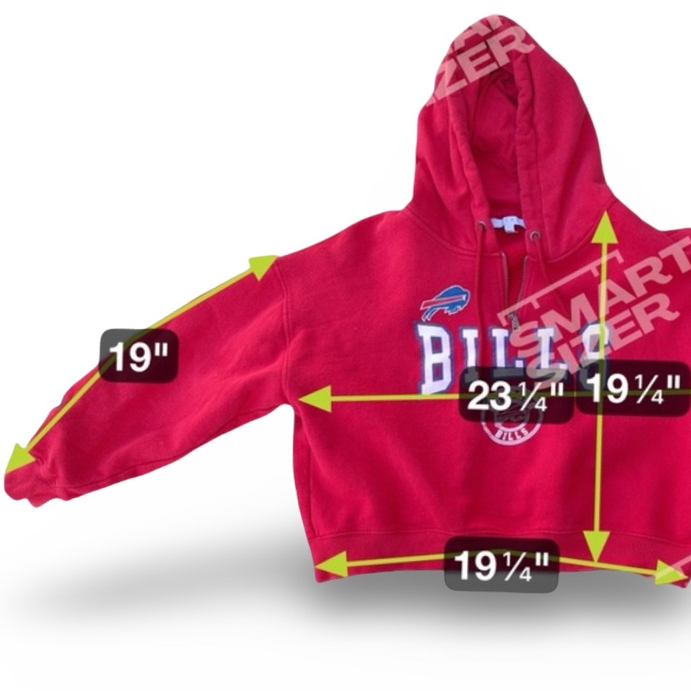 NFL Buffalo Bills Quarter Zip Hoodie Sweatshirt Women’s Size Large - Picture 8 of 8